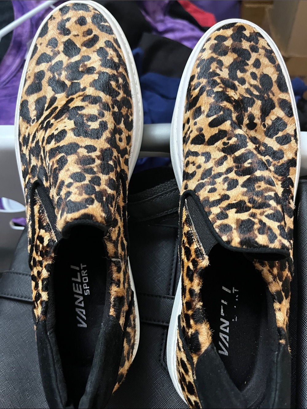 Vaneli Leopard Print Slip-On Sneakers - Black & Brown
